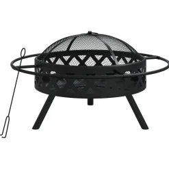 vidaXL Foyer avec tisonnier 70 cm XXL acier