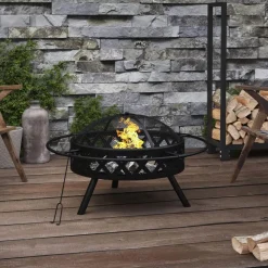 vidaXL Foyer avec tisonnier 70 cm XXL acier