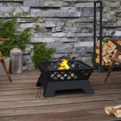Cheminées-vidaXL Foyer avec tisonnier 50 cm XXL acier
