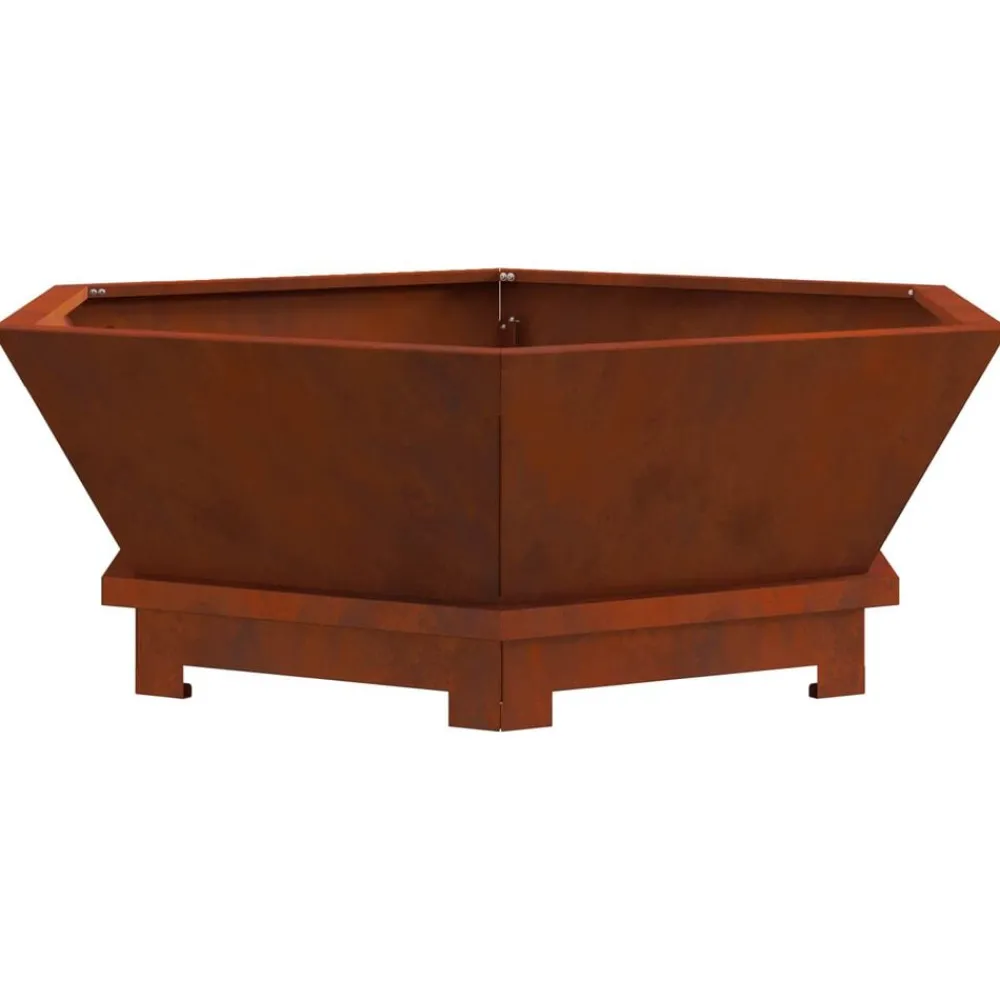 Cheminées-vidaXL Foyer de cheminée Marron 75 x 75 x 28 cm Acier patiné Acier corten/marron