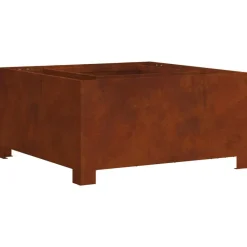 vidaXL Foyer de cheminée Marron 60 x 60 x 30 cm Acier patiné