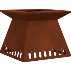 vidaXL Foyer de cheminée Marron 48 x 48 x 40 cm Acier patiné