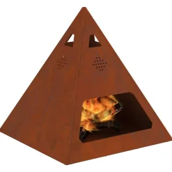 Cheminées-vidaXL Foyer de cheminée Marron 50 x 50 x 51 cm Acier patiné Acier corten/marron