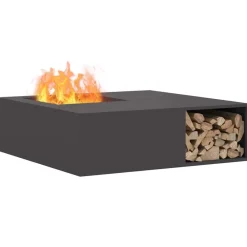 Cheminées-vidaXL Foyer de cheminée Noir 100 x 100 x 30 cm Acier Acier laminé &agrave; froid/noir