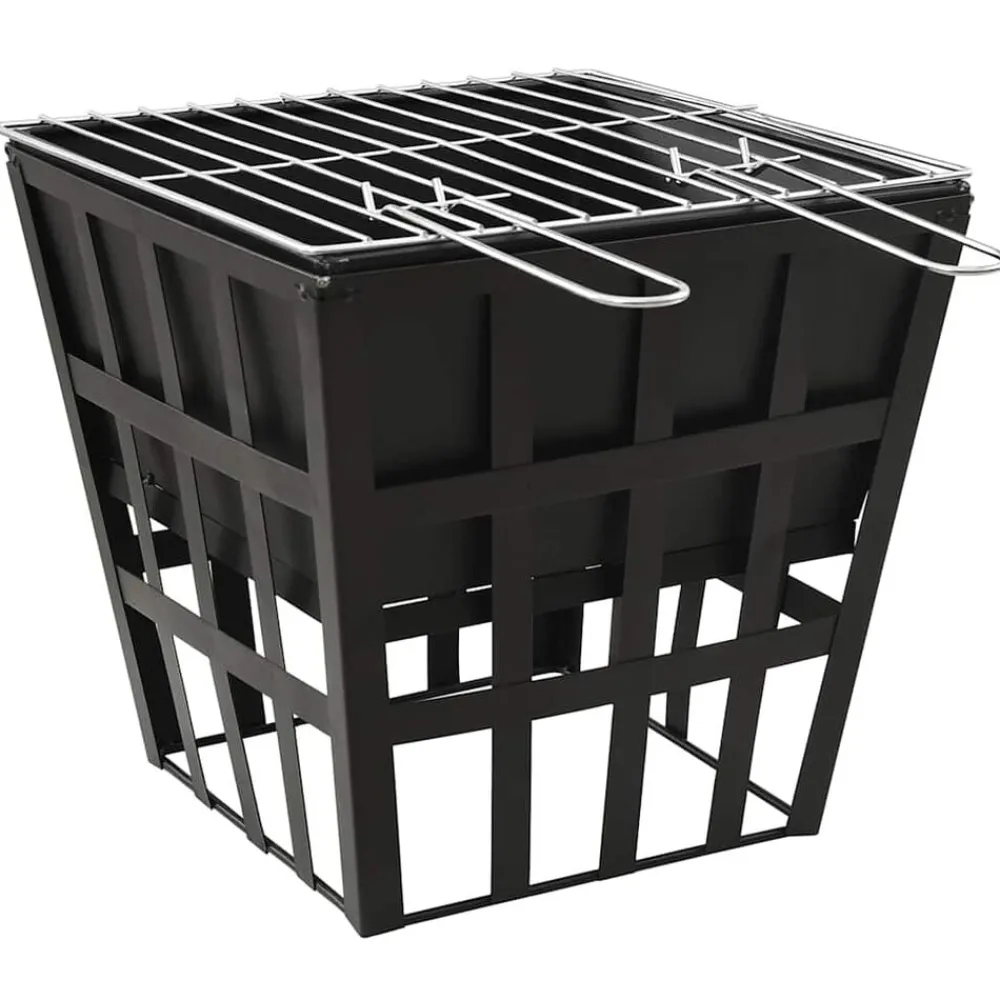 vidaXL Foyer et barbecue 2 en 1 34x34x48 cm Acier