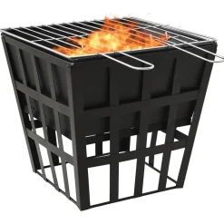 vidaXL Foyer et barbecue 2 en 1 34x34x48 cm Acier