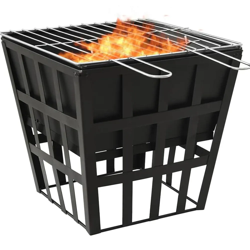 vidaXL Foyer et barbecue 2 en 1 34x34x48 cm Acier