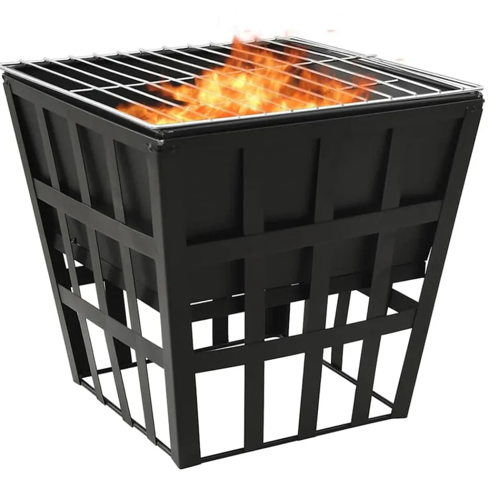 vidaXL Foyer et barbecue 2 en 1 34x34x48 cm Acier
