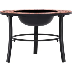 vidaXL Foyer mosaïque Terre cuite 68 cm Céramique