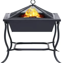 vidaXL Foyer Noir 42x42x45 cm Acier