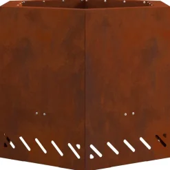 vidaXL Foyer sans fumée Marron 58 x 58 x 51 cm Acier patiné