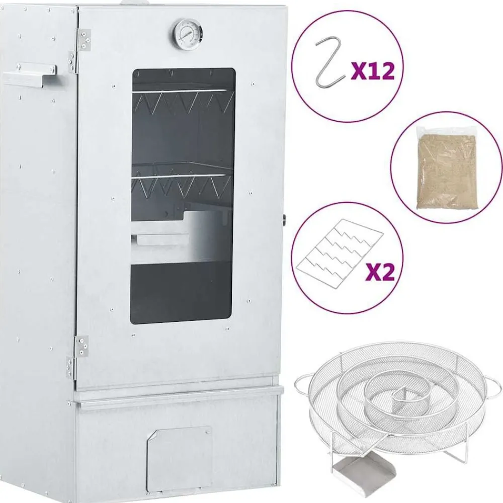 Arts De La Table & Arts Culinaires-vidaXL Fumoir à four à BBQ générateur de fumée froide acier galvanisé