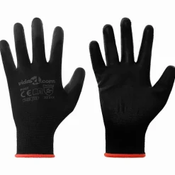 vidaXL Gants de Travail 12 pcs Noir 7 / S Polyester