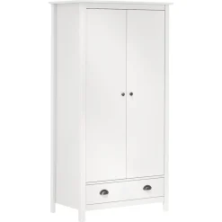 Armoires & Meubles De Rangement-vidaXL Garde-robe à 2 portes Hill 89x50x170cm Bois de pin solide Blanc