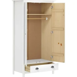 Armoires & Meubles De Rangement-vidaXL Garde-robe à 2 portes Hill 89x50x170cm Bois de pin solide Blanc