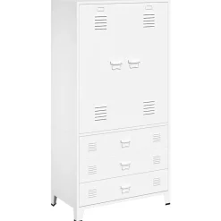Armoires & Meubles De Rangement-vidaXL Garde-robe 90x50x180 cm Métal Blanc