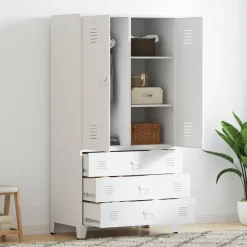 Armoires & Meubles De Rangement-vidaXL Garde-robe 90x50x180 cm Métal Blanc