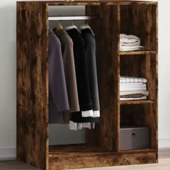 Produits Ménagers-vidaXL Garde-robe chêne fumé 77x48x102 cm bois d'ingénierie Ch&ecirc;ne fumé