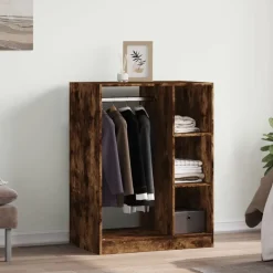 Produits Ménagers-vidaXL Garde-robe chêne fumé 77x48x102 cm bois d'ingénierie Ch&ecirc;ne fumé