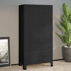 Armoires & Meubles De Rangement-vidaXL Garde-robe industrielle 90x50x180 cm Métal Noir