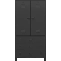 Armoires & Meubles De Rangement-vidaXL Garde-robe industrielle 90x50x180 cm Métal Noir