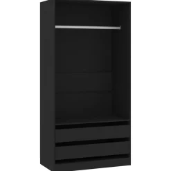 Armoires & Meubles De Rangement-vidaXL Garde-robe 100x50x200 cm Bois d'ingénierie Noir