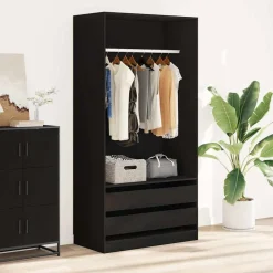 Armoires & Meubles De Rangement-vidaXL Garde-robe 100x50x200 cm Bois d'ingénierie Noir