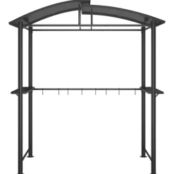 vidaXL Gazebo BBQ et étagères latérales anthracite 210x114x230cm acier