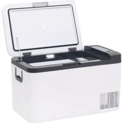vidaXL Glacière avec poignée et adaptateur noir et blanc 25 L PP et PE
