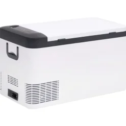 vidaXL Glacière avec poignée et adaptateur noir et blanc 18 L PP et PE