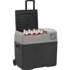 Arts De La Table & Arts Culinaires-vidaXL Glacière avec roue et adaptateur noir et gris 50L polypropylène