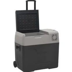 Arts De La Table & Arts Culinaires-vidaXL Glacière avec roue et adaptateur noir et gris 50L polypropylène