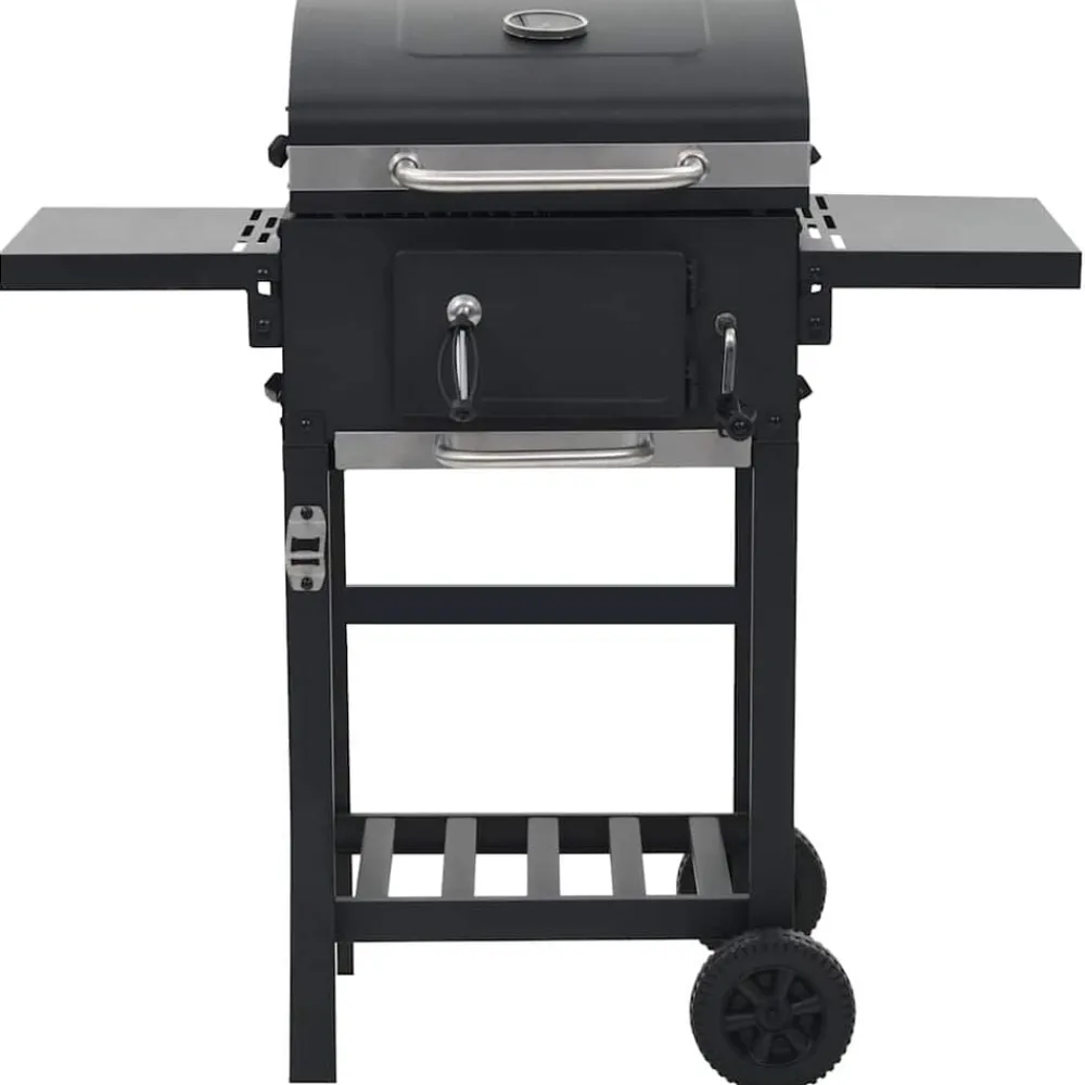 Arts De La Table & Arts Culinaires-vidaXL Gril de barbecue au charbon de bois et étagère inférieure Noir