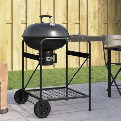 vidaXL Grill extérieur avec roue Noir 91 x 71 x 107 cm Métal
