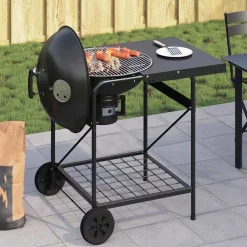 vidaXL Grill extérieur avec roue Noir 91 x 71 x 107 cm Métal