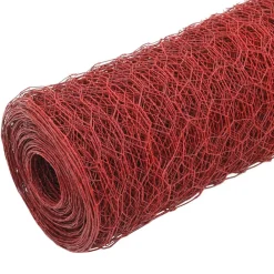 Clôtures & Barrières-vidaXL Grillage Acier avec revêtement en PVC 25x1 m Rouge