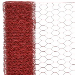 Clôtures & Barrières-vidaXL Grillage Acier avec revêtement en PVC 25x1 m Rouge