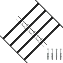 vidaXL Grille de Fenêtre Noir 75,5 x 60 cm Acier enduit de poudre