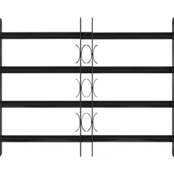 vidaXL Grille de Fenêtre Noir 75,5 x 60 cm Acier enduit de poudre