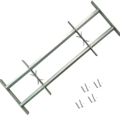 vidaXL Grille réglable de sécurité de fenêtres et 2 barres 700-1050 mm
