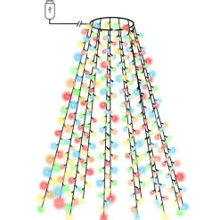 Luminaires-vidaXL Guirlande lumineuse d'arbre de Noël 150 LED colorées 150 cm Multicolore