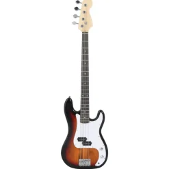 Arts & Loisirs-vidaXL Guitare basse électrique de débutants sac brun et blanc 4/4 46