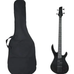 Arts & Loisirs-vidaXL Guitare basse électrique pour débutants avec sac 4/4 46" Noir