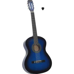 Arts & Loisirs-vidaXL Guitare classique pour débutants 4/4 39" Tilleul Bleu