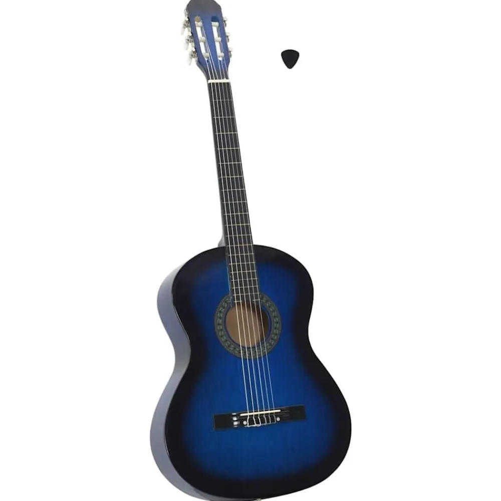 Arts & Loisirs-vidaXL Guitare classique pour débutants 4/4 39" Tilleul Bleu