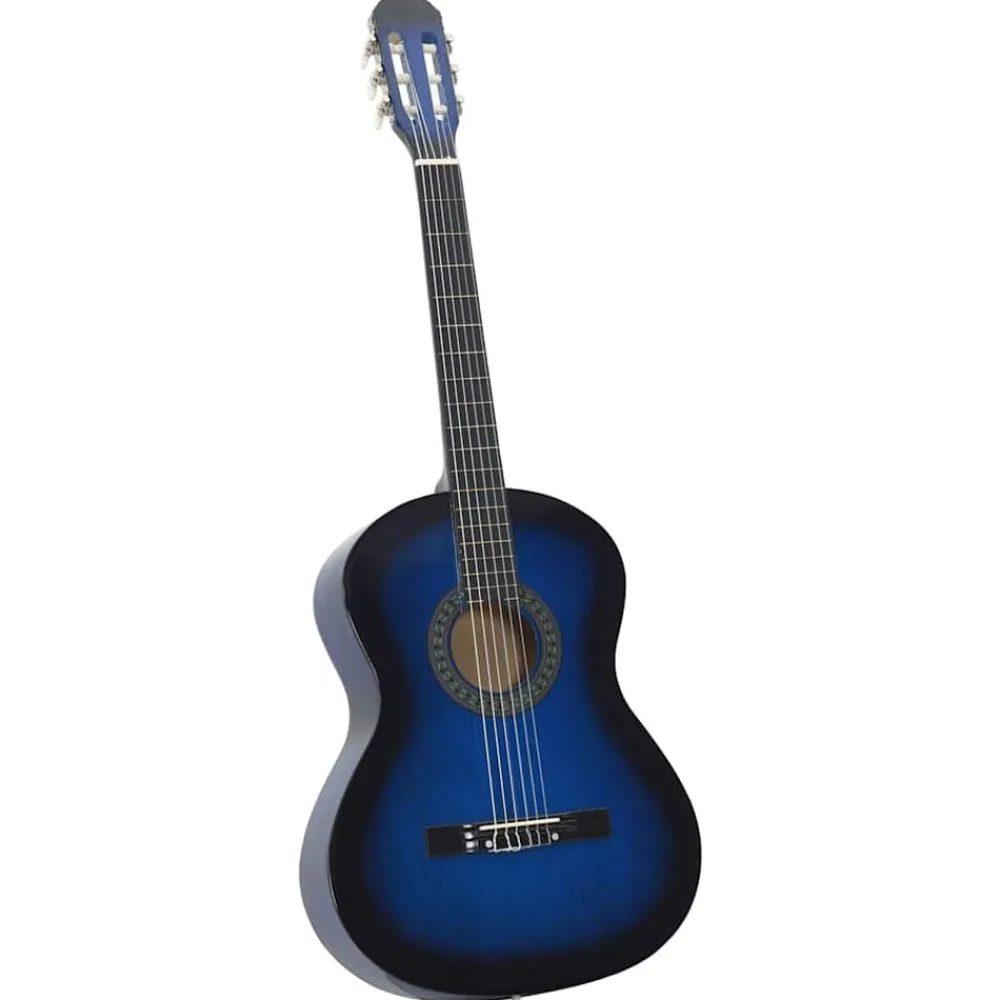 Arts & Loisirs-vidaXL Guitare classique pour débutants 4/4 39" Tilleul Bleu