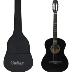 Arts & Loisirs-vidaXL Guitare classique avec sac pour débutants 4/4 39" Noir