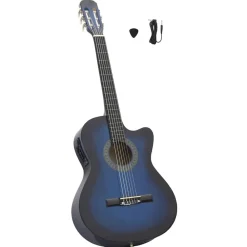 Arts & Loisirs-vidaXL Guitare découpée classique occidentale égaliseur 6 cordes Bleu