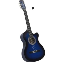 Arts & Loisirs-vidaXL Guitare découpée classique occidentale 6 cordes ombré 38" Bleu