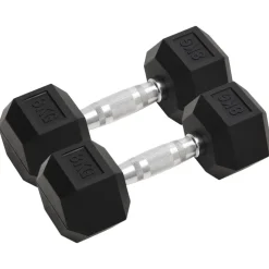 Entraînement & Fitness-vidaXL Haltères 2 pcs 16 kg Total Fonte